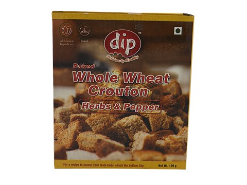 Dip Baked Whole Wheat Crouton - Herbs & Pepper, 100 g