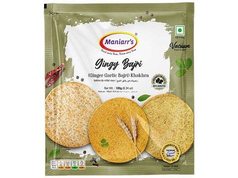 Maniarr's Ginger Garlic Bajri Khakhra, 180 g