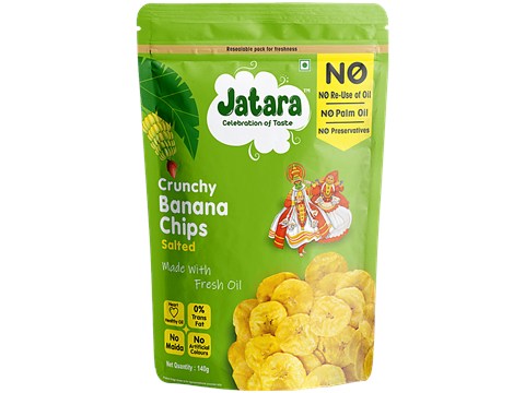 Jatara Salted Banana Chips, 140 g