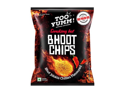 Too Yumm! Smoking Hot Bhut Jolokia Chillies Flavoured Bhoot Chips, 44 g