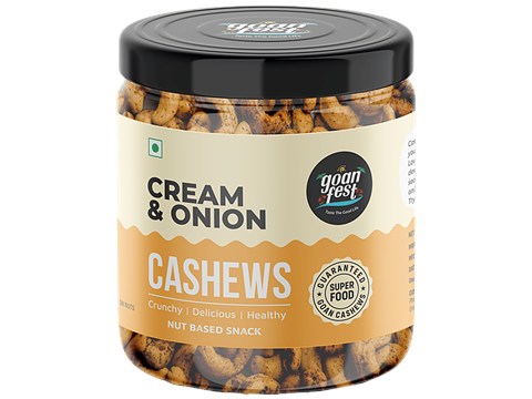 Goanfest Cream & Onion Cashews - Crunchy, Super Food, 80 g