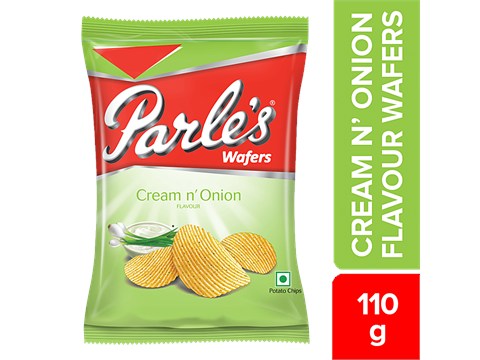 Parle Wafers Potato Chips - Cream N Onion Flavour, 110 g