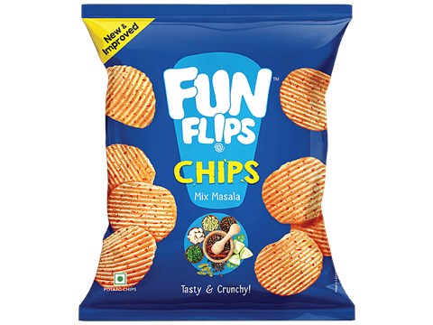 Fun Flips Potato Chips - Mix Masala, 25 g