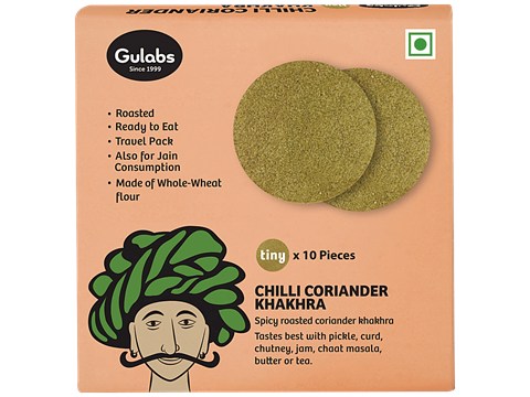 Gulabs Tiny Khakhra - Chilli Coriander, 25 g