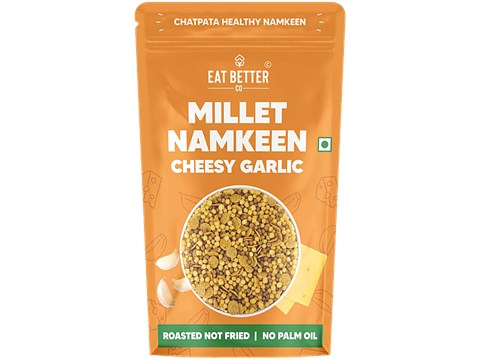 Eat Better Co Millet Namkeen Cheesy Garlic - Chatpata, 70 g