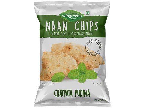 Wingreens Farms Naan Chips - Chatpata Pudina, 60 g