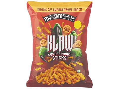 Klaw Masala Madness Sprouted Moong & Jowar Sticks - Baked, 40 g