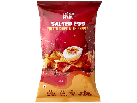 The Khao Project Salted Egg Potato Chips with Pepper, 50 g
