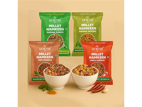 Eat Better Co Millet Namkeen, Assorted Flavours, 120 g