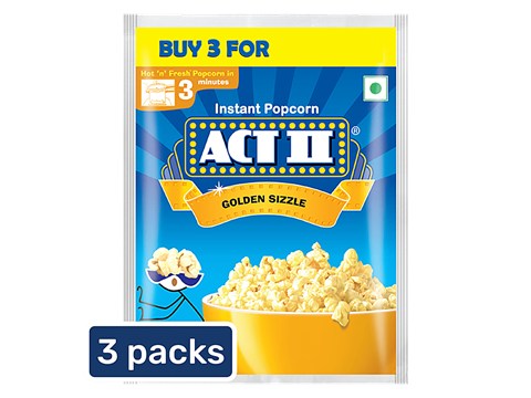 ACT II Golden Sizzle Instant Popcorn, 60 g