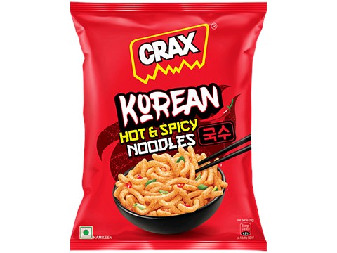 Crax Korean Hot & Spicy Noodles Puffs, 70 g
