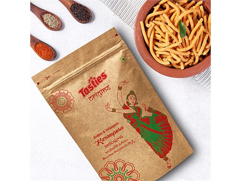 Tasties Origins Karampusa Spicy Sev - Telugu Speciality Snacks, 150 g
