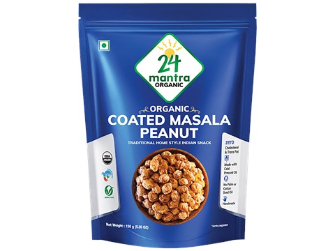24 Mantra Organic Coated Masala Peanut, 150 g