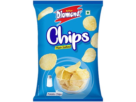 Yellow Diamond Plain Salted Potato Chips, 85 g