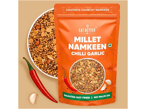 Eat Better Co Millet Namkeen Chilli Garlic - Chatpata, 70 g