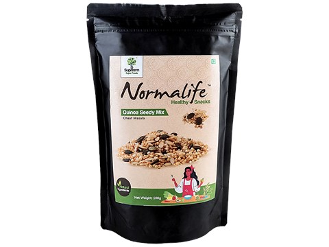 Supreem Super Foods Normalife - Gluten Free Quinoa Seedy Mix, Quinoa, Pumpkin & Watermelon Seeds Snack, 100 g
