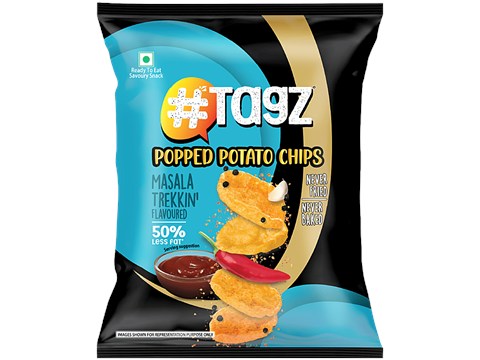 tagz Masala Trekkin' Flavoured Popped Potato Chips, 60 g