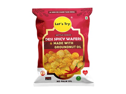 Let's Try Desi Spicy Wafers, 58 g