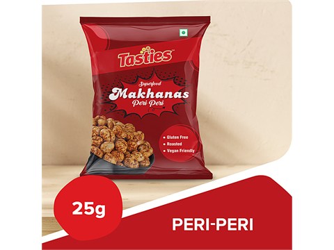 Tasties Peri Peri Makhanas - Roasted, Vegan & Gluten Free, 25 g