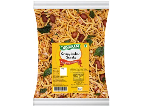 Danaram Crispy Indian Snacks - Madrasi Mixture, 180 g