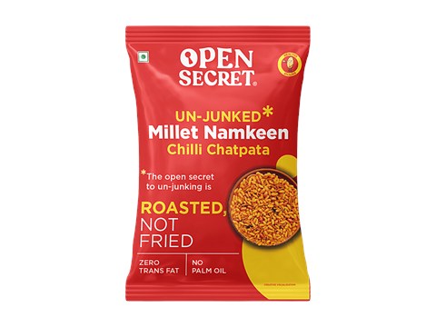 Open Secret Roasted Chilli Chatpata Millet Namkeen, 100 g