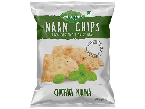Wingreens Farms Naan Chips - Chatpata Pudina, 30 g