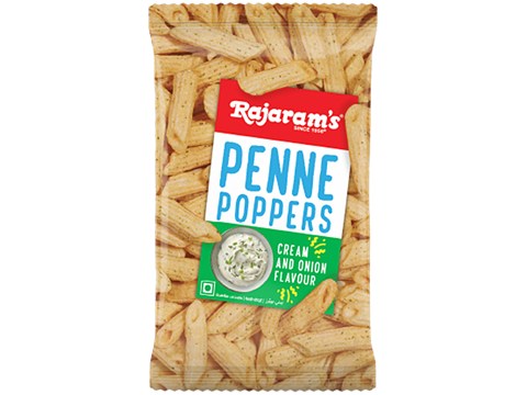 Rajaram's Cream & Onion Flavour Penne Poppers, 40 g