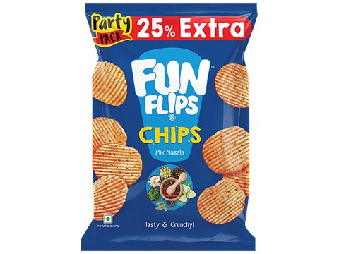 Fun Flips Potato Chips - Mix Masala, 52 g