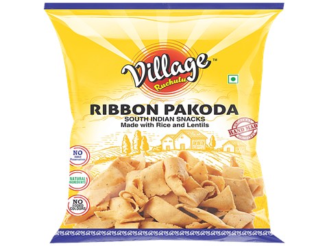 Village Ruchulu Ribbon Pakoda - Made With Rice & Lentils, Rich Taste & Flavour, 170 g