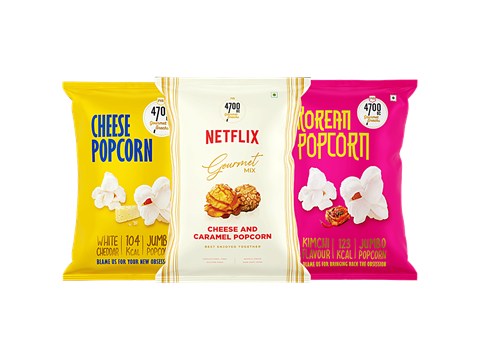 4700BC Cheese + Korean + Netflix Cheese & Caramel Popcorn, 72 g
