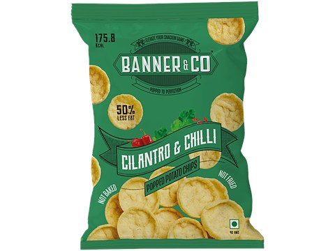Banner & Co Cilantro & Chilli Popped Potato Chips, 40 g