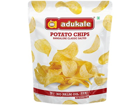 Adukale Bangalore Classic Salted Potato Chips, 60 g