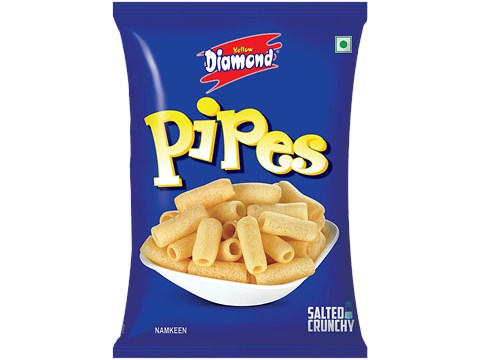 Yellow Diamond Salted Crunchy Pipes Namkeen, 75 g