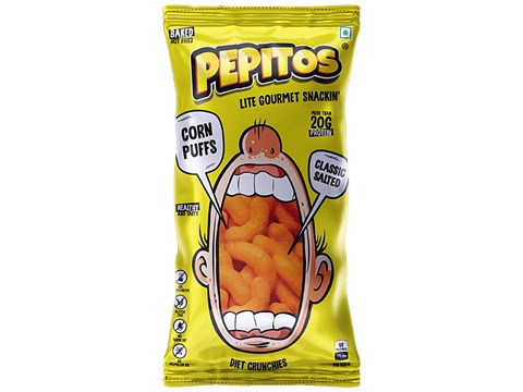 Pepitos Corn Puffs - Classic Salted, Baked, Diet Crunchies, 140 g