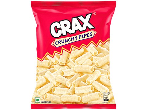 Crax Crunchy Pipes Salted Puff, 75 g