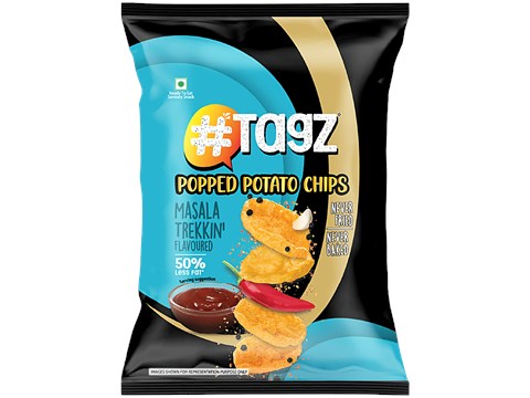 tagz Masala Trekkin' Flavoured Popped Potato Chips, 31 g