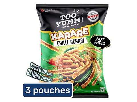 Too Yumm! Karare Chilli Achari Flavoured Crisps, 3x71.5 g