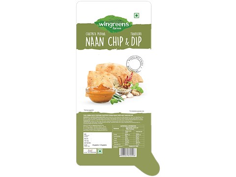 Wingreens Farms Chatpata PudinaNaanChip & Tandoori Dip, 70 g