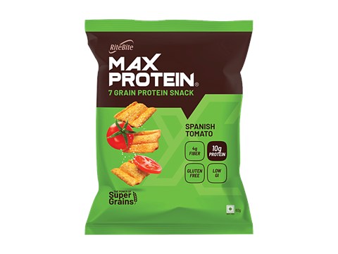 RiteBite Max Protein Spanish Tomato 10g Protein Chips, 60 g