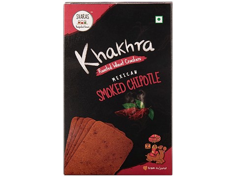 Svaras Mexican Smoked Chipotle Khakhra - Roasted Wheat Crackers, Crispy & Roasted, 50 g