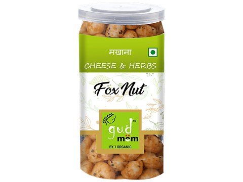 Gudmom Fox Nuts/Makhana - Cheese & Herbs, Roasted, 80 g