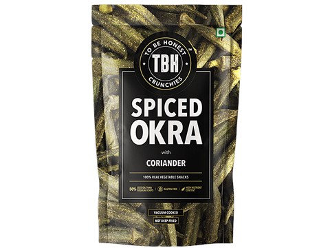 To Be Honest Spiced Okra With Coriander & Mint - Real Vegetable Snack, 25 g