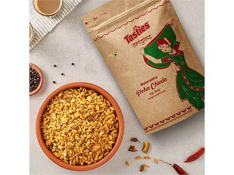 Tasties Origins Namkeen - Poha Chivda/ Mixture, Crispy, 150 g