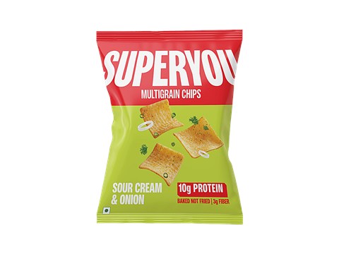 Superyou Sour Cream & Onion 10g Protein Multigrain Chips, 40 g
