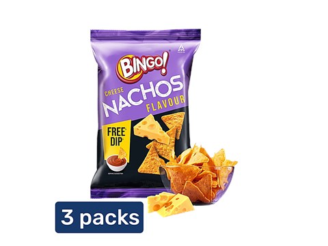 Bingo! Cheese Nachos Flavour, 3 x 42 g