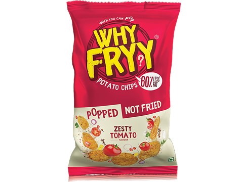 WhyFryy Popped Potato Chips - Zesty Tomato, 35 g