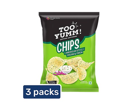 Too Yumm! American Style Cream & Onion Potato Chips, 3x44 g