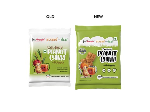 Jus Amazin Swaad Desi Crushed Peanut Chikki with Jaggery, 100 g