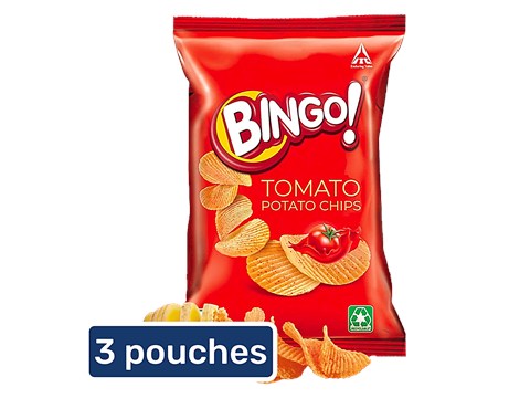 Bingo! Tomato Potato Chips, 3 x 45 g