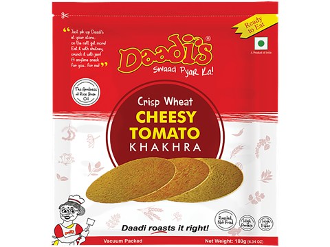Daadi's Crispy Wheat Khakhra - Cheesy Tomato, 180 g